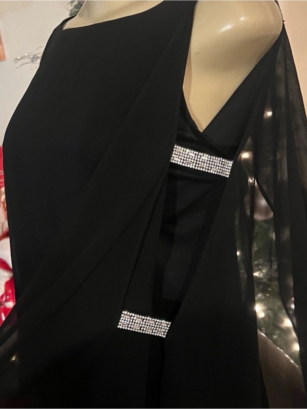 Glamour Black Evening Label overall with Silver Stitching